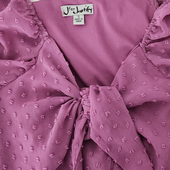 J for Justify Dress Size S Purple Mid Sleeve/Bow Short - Picture 4 of 4